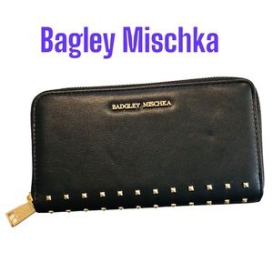 Bagley Mischka Vegan Leather Black with Square Goldtone Studs
